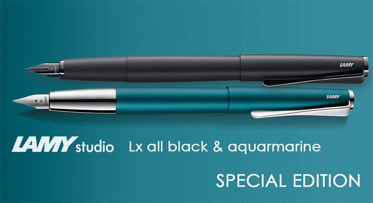 alliantie Inschrijven golf Lamy Studio Special Edition Lx all black and aquamarine - Sercu